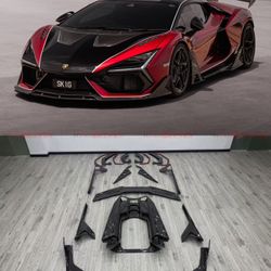 Lamborghini Revuelto upgrade Duke body kit dry carbon front spoiler side light rear spoiler tail exhaust wheel