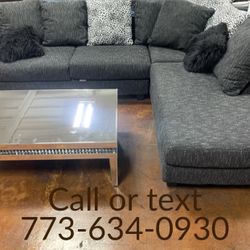 Black Sectional Sofa With Pillows!! Brand New FREE DELIVERY 