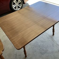Wooden Table With Drop Down Sides