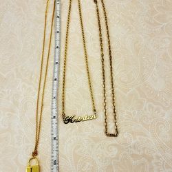 Gold tone necklaces