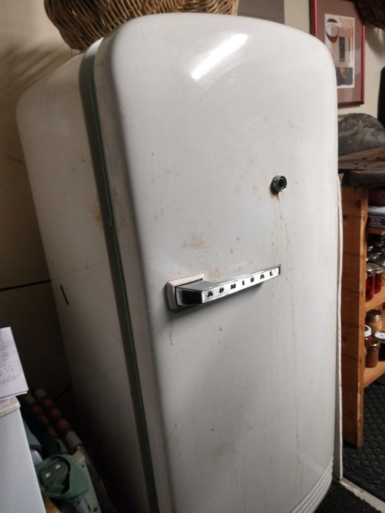 Vintage 1950's era Admiral refrigerator and freezer