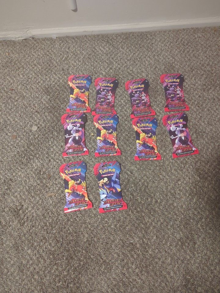 Pokemon Destined Rivals Sleeve Booster Pack Lot 10 Packs