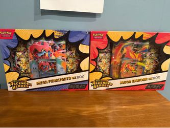 Pokemon Ascended Heroes Mega Feraligatr EX & Emboar EX Box