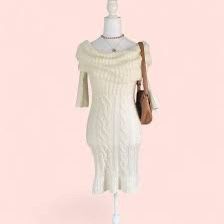 Crowl Neck Sweater Dress
