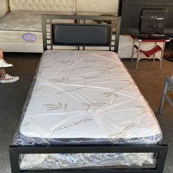 Twin Size Bed , Cama Personal , Cama Con Colchon 