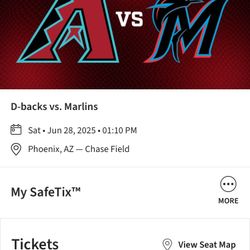 Florida Marlins @ Arizona Diamondbacks 6/28 Tickets