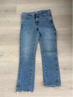 Zara Light Wash Straight Leg Jeans