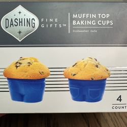 Muffin Top Baking Cups Silicone Blue Jean Molds NWT