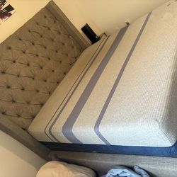 King Size Upholstered Bed Frame W/mattress