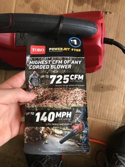 A powerful Toro blower.
