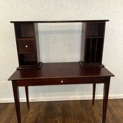 Wood Desk With Removable Hutch