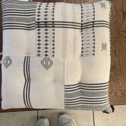 Ivory And Black Patchwork Chair Cushion