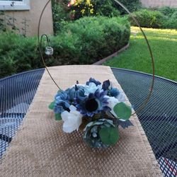 New Wedding Hoop Centerpieces.  Blues