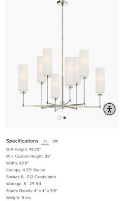 Chandelier - Large Polished Nickel