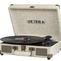 Victrola Journey Bluetooth Portable Suitcase Record Player with Built-in Speaker