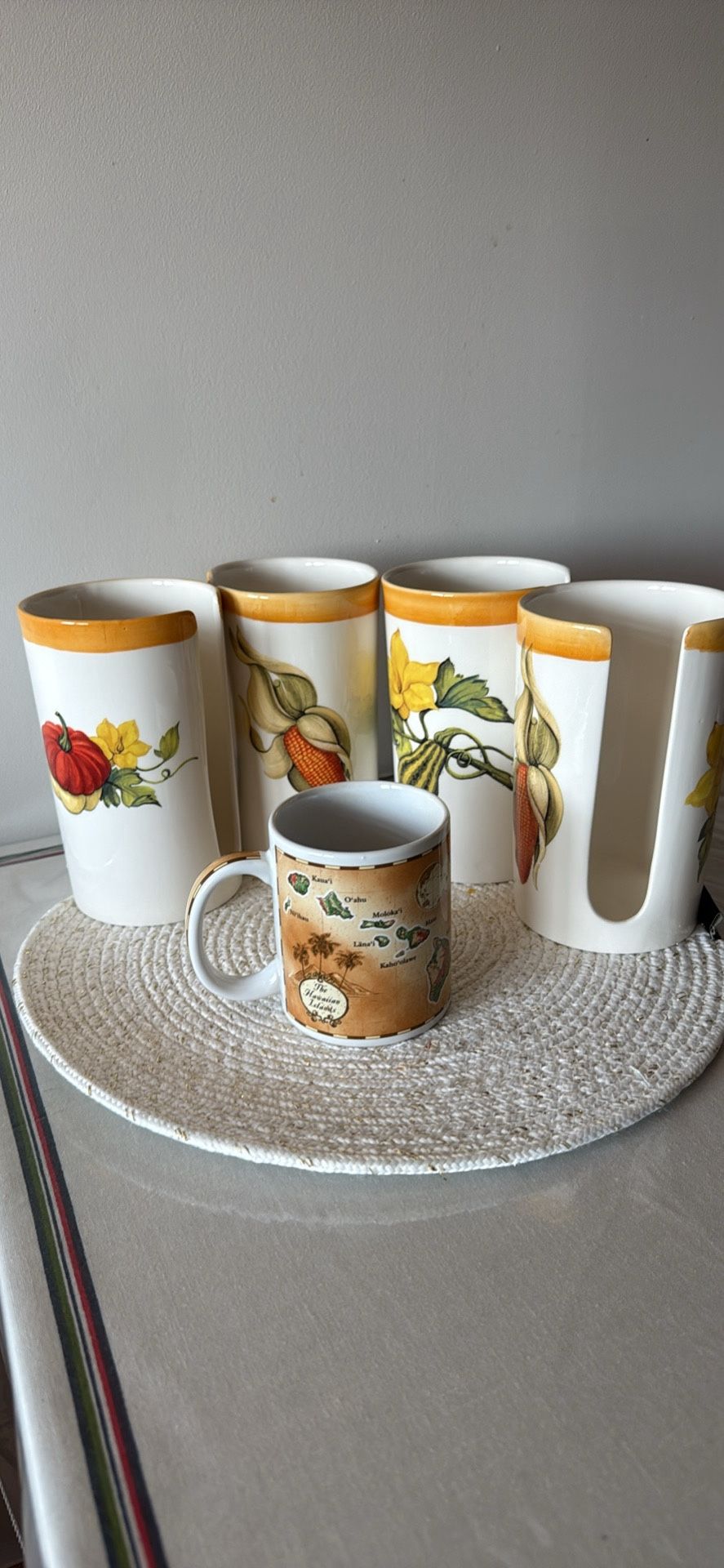 Italian Coasters, 4 pieces per box. Vintage porcelain M&T distributor