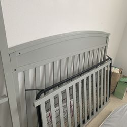 Taupe Grey Crib + Mattress