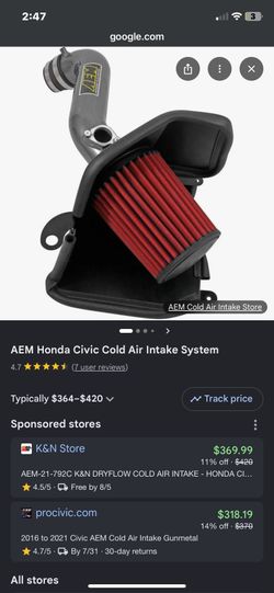 2016-2019 Honda Civic 2.0 Sport COLD AIR INTAKE