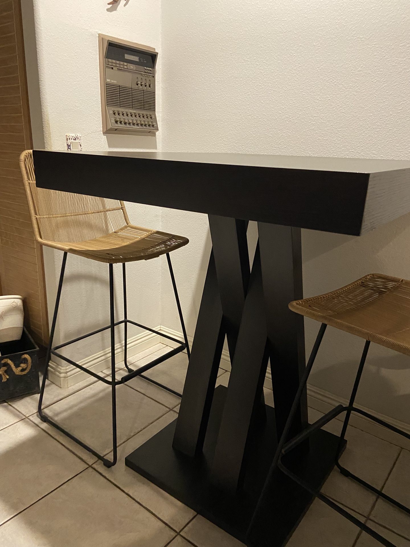 High Table And 2 Chairs (stools)