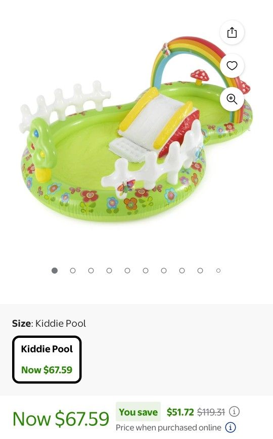 INTEX Garden Inflatable Kiddie Pool: Inflatable Kids Pool with Water Sprayer and Slide – Splash Pad – 114" x 71" x 41" – Ages 3+