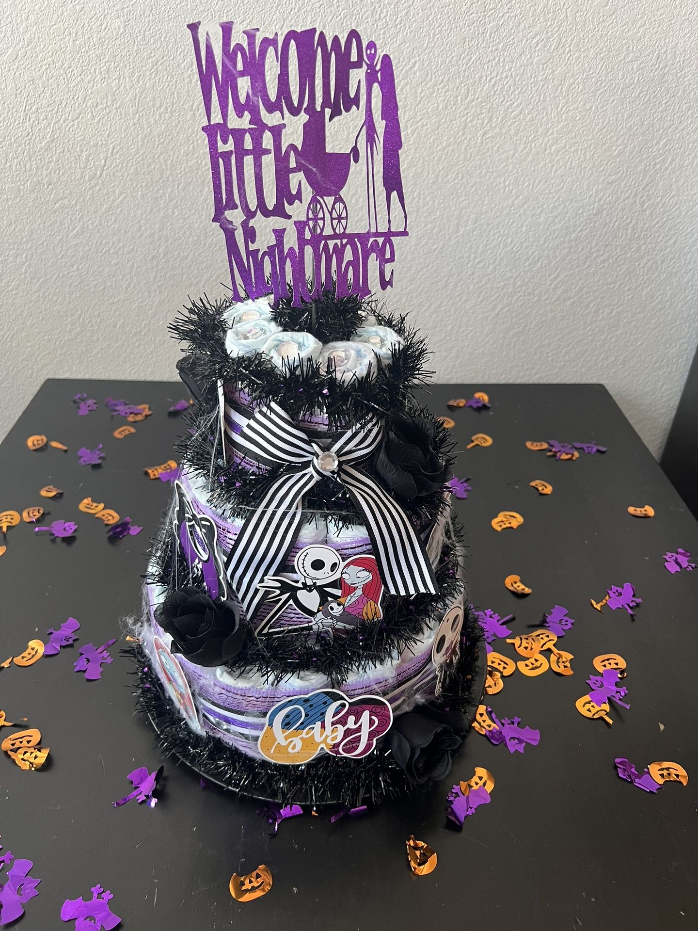 Welcome Little Nightmare Baby Diaper Cake