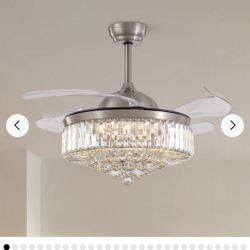 Classic Brushed Nickel Retractable All-in-One Fandelier