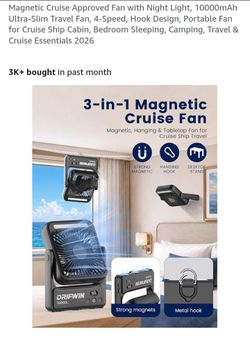NEW MAGNETIC CRUISE APPROVED FAN WITH NIGHT LIGHT