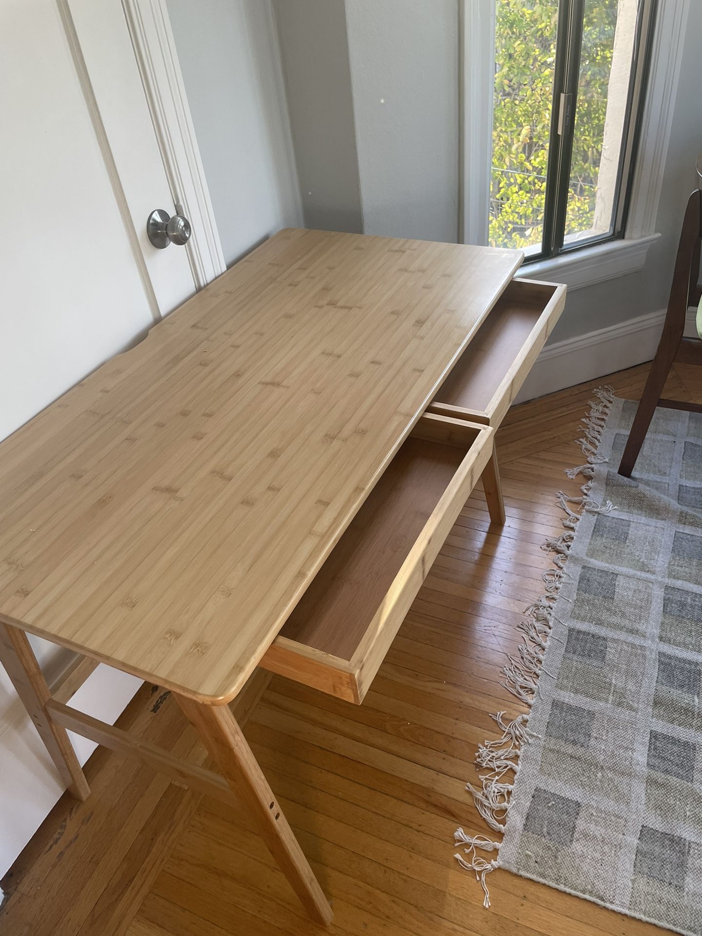 Bamboo Desk With Drawers