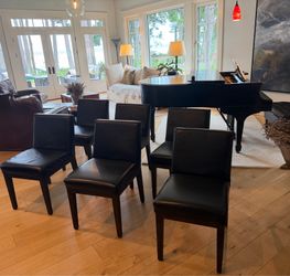 Restoration Hardware Leather Morgan Chairs (6)