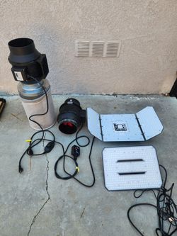 Indoor grow lights and exhaust fans
