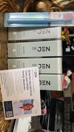 Dr. Jen toothpaste and toothbrush bundle set.