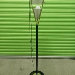 MCM Lightolier Lamp w/ Reed Shade Designed By Geo. Thurston