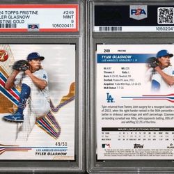 2024 Topps Pristine Los Angeles Dodgers Tyler Glasnow Gold #49/50 PSA 9 POP 1 🔥