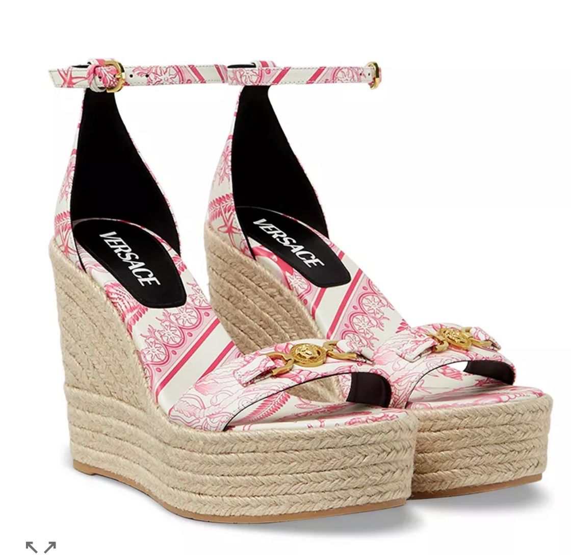 New Versace Women's Medusa 'Wedge Sandals Size 8