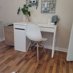 Micke Desk From Ikea White With Chair (If Interested)