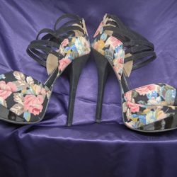 Floral High Heels Size 7 The More You Buy The More You Save