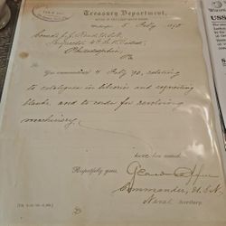 X2 1890 Treasury Department Letters From Capt George Coffin (See Ad)