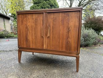 Mid Century Vintage Walnut Petite Credenza 