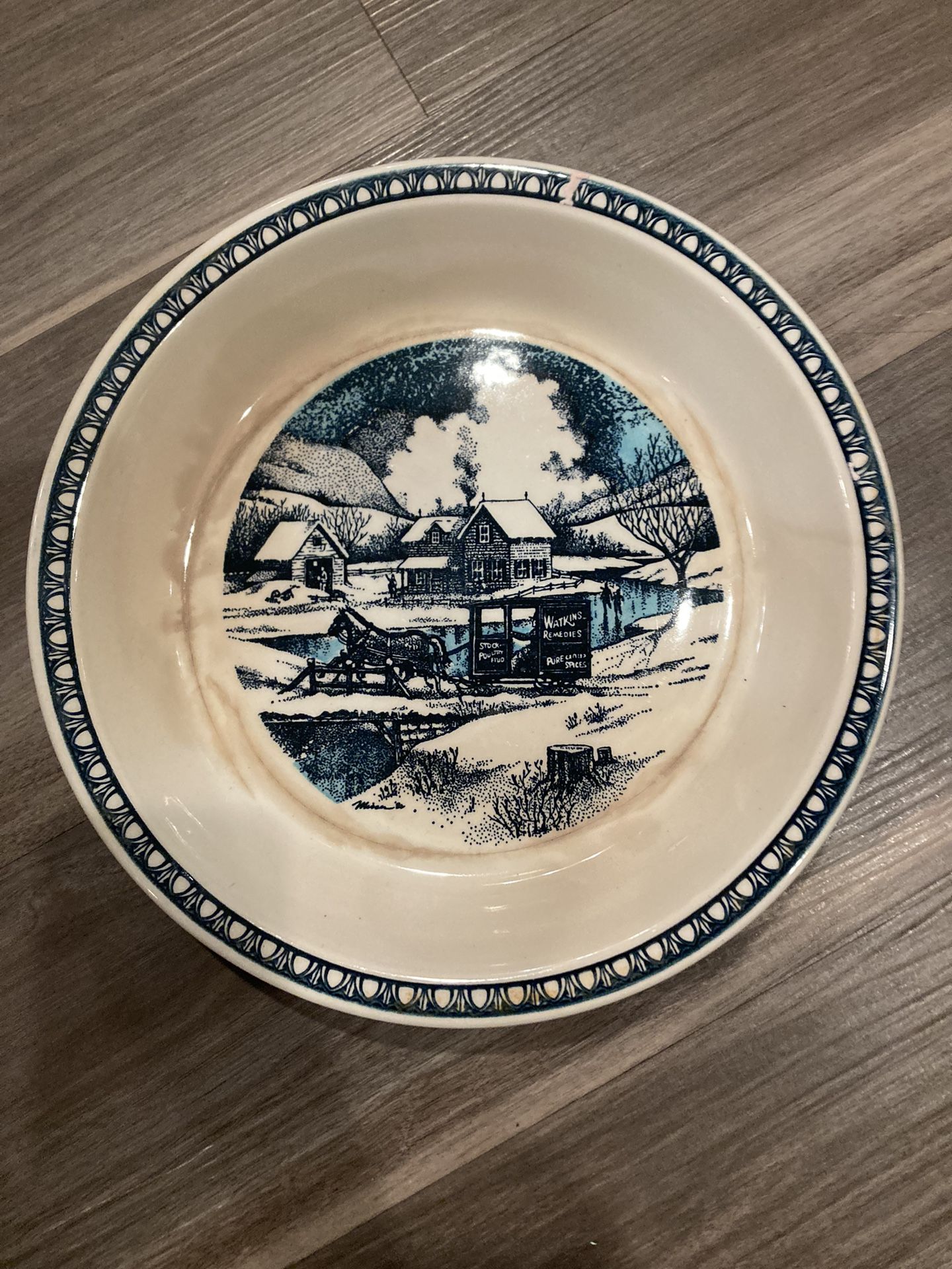 Antique Watkins Ceramic Pie Dish