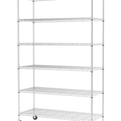 LIKE NEW 6-tier Wire Rack with Locking Wheels
