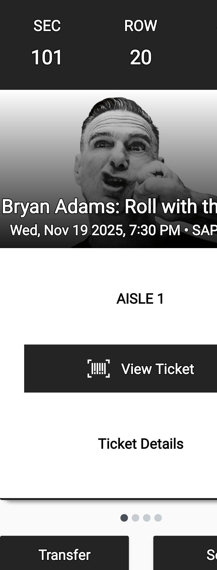 Bryan Adams at SAP. San jose. - $200 (mountain view