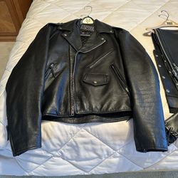 Leather Motorcycle Jacket And Chaps