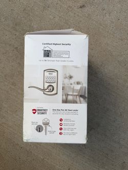 Kwikset SmartCode 917 Satin Nickel Keypad Electronic Single-Cylinder Tustin Door Handle Featuring SmartKey Security