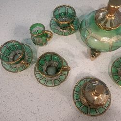 Vintage Rare Glass Teacup Set 