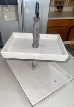 2 Tiered Wooden Tray