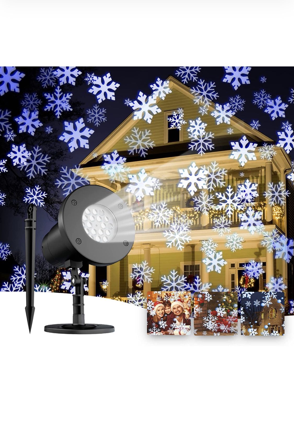 Snowflake Falling Projector Lights Outdoor Indoor,Rotating LED, IP65 Waterproof