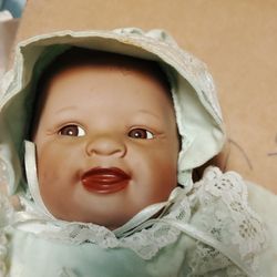 1993 Ashton Drake SHAWNA Porcelain Doll & Blocks Yolanda Bello Playtime Babe Paper photo /