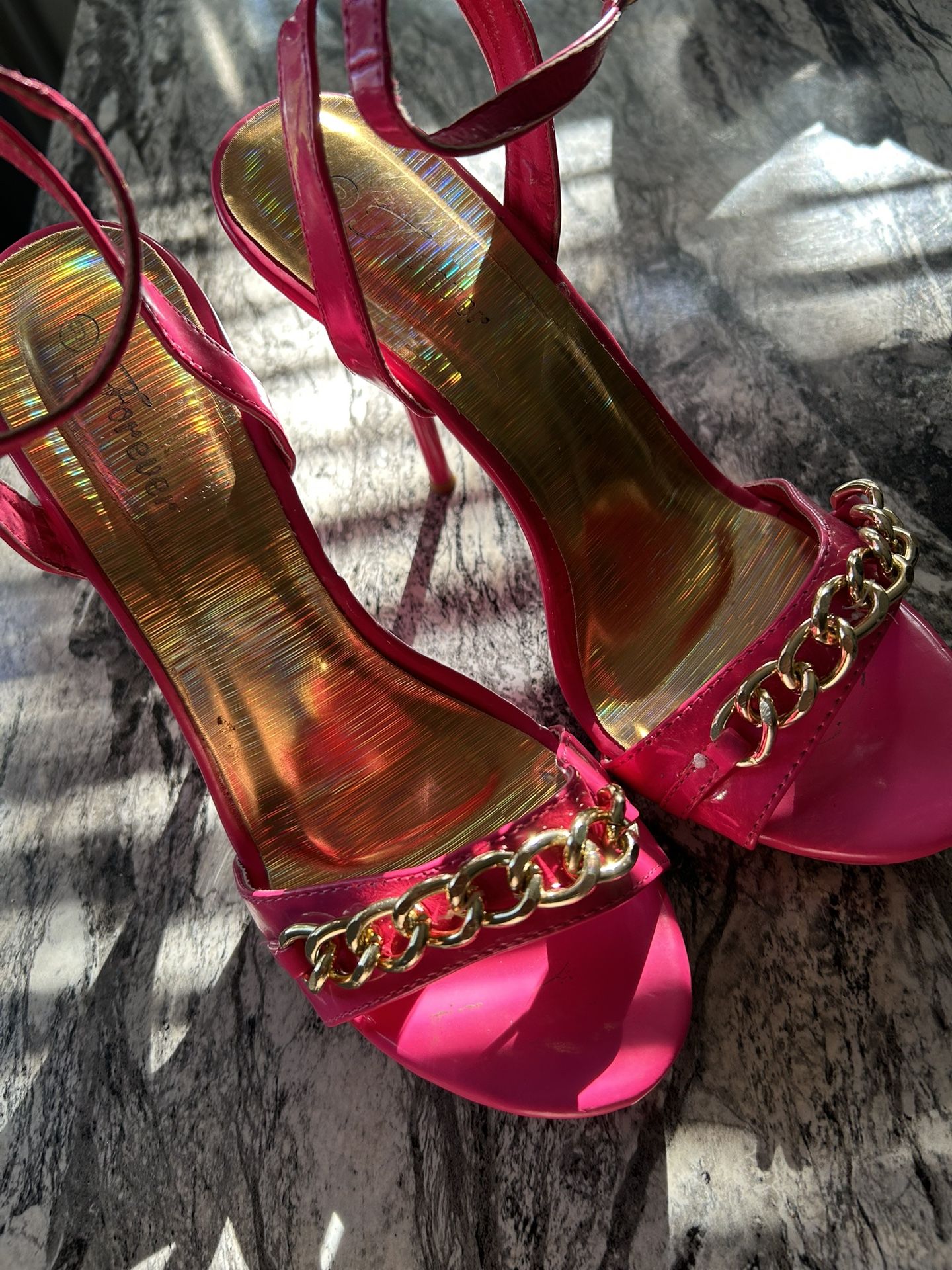 Pink chained heels