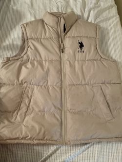 2 large polo winter vests and 1 medium black vest