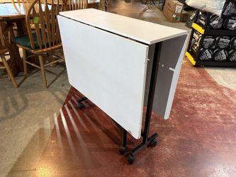Folding Rolling Craft Table in Black and White